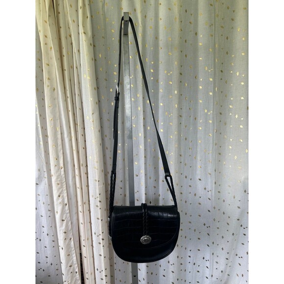 Brighton Vintage 399149 Cara Alligator Embossed Braided Leather Crossbody Purse - Picture 4 of 12